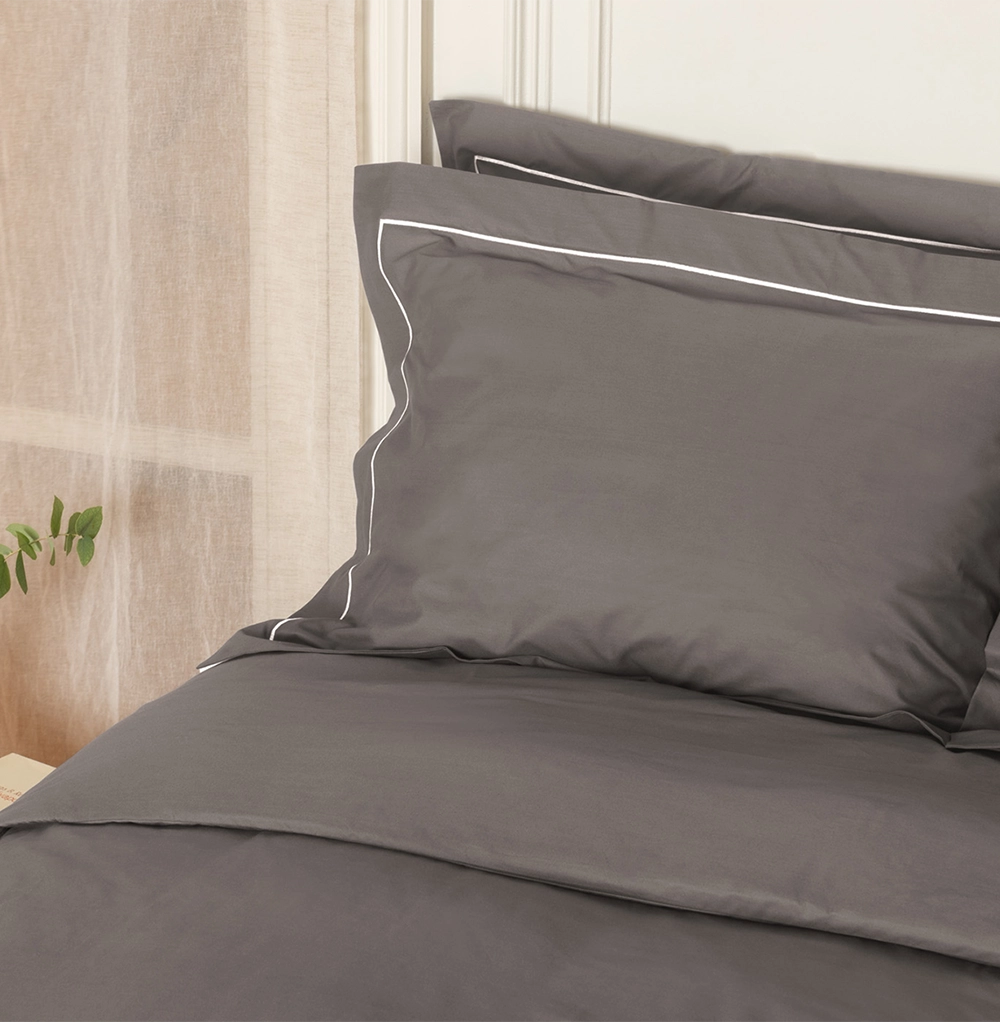 Housse de Couette et Taies d'oreiller à Volants Percale