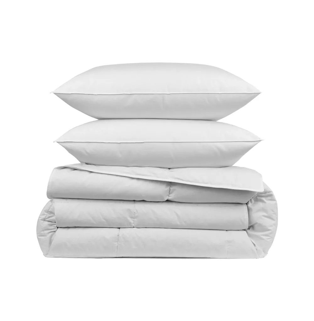 Ensemble Oreillers & Couette en Plumes et Duvet de Canard 1